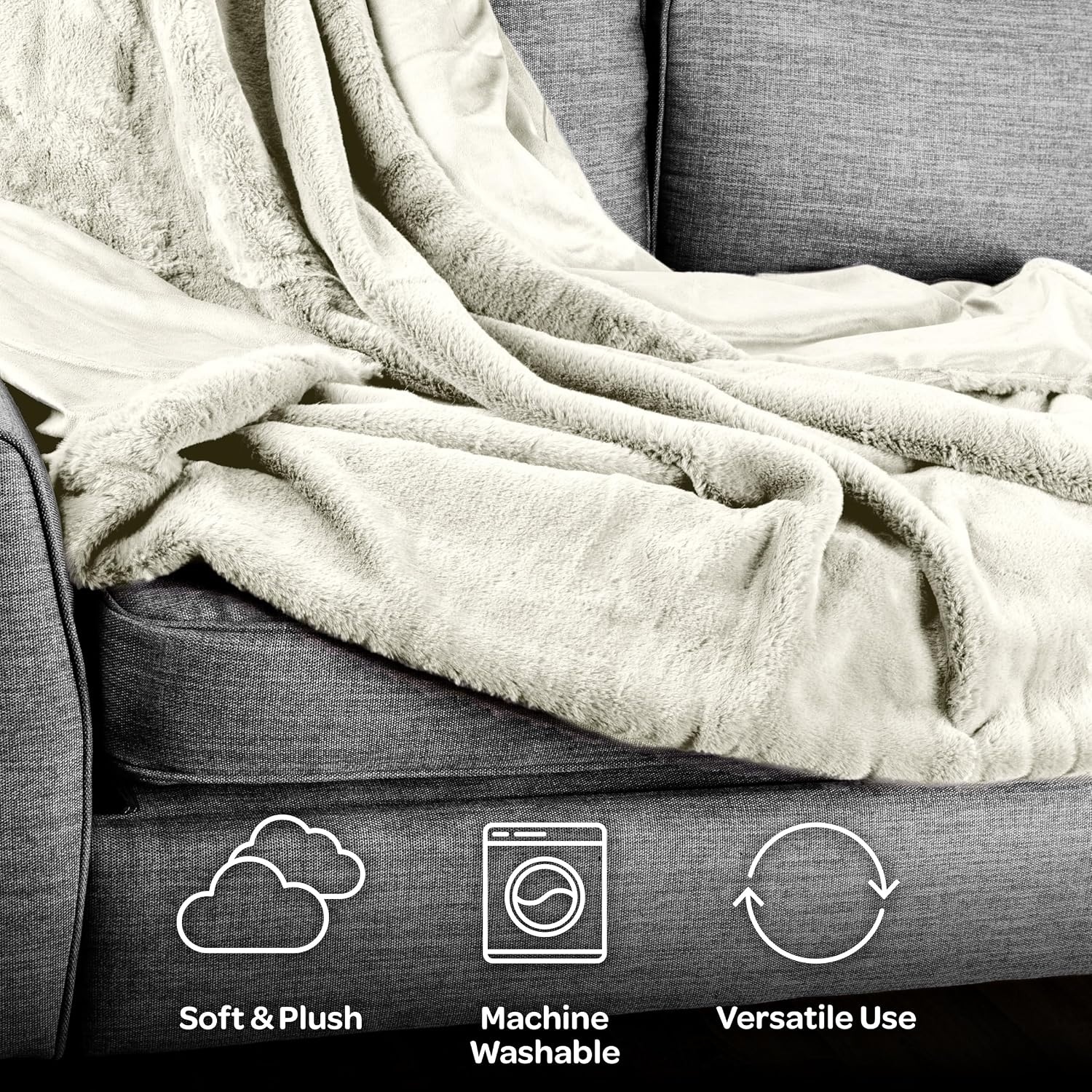 image:imageLavish Home Rabbit Fur 50 x 60 CreamCream