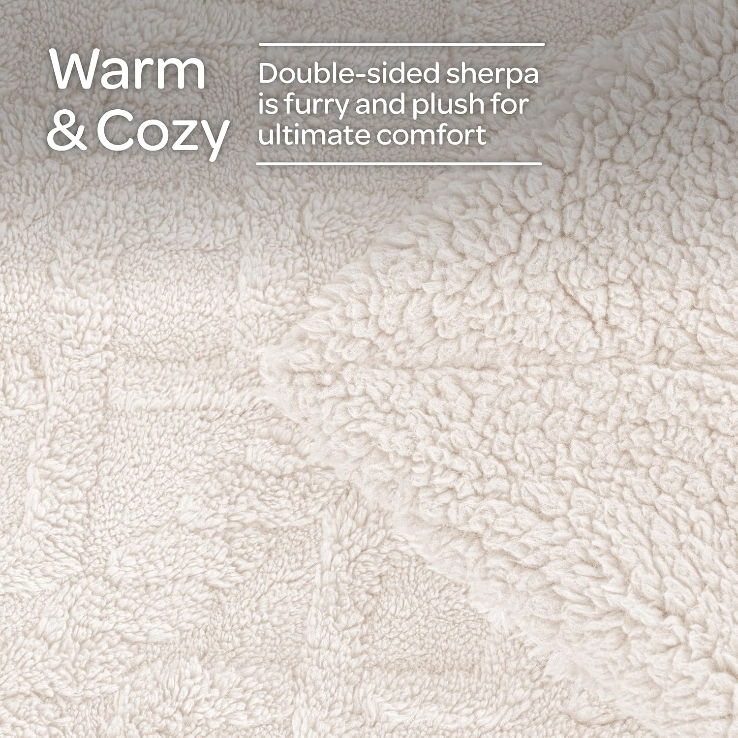 image:imageLavish Home Sherpa Fleece Throw Blanket for Couch Cream 50x 60Cream