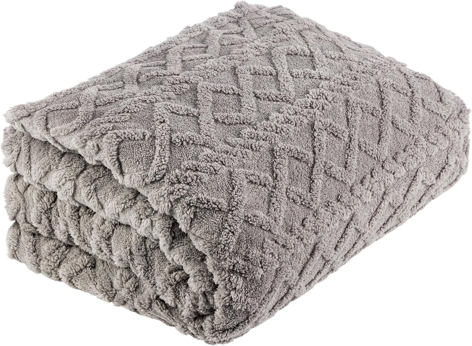 image:imageLavish Home Sherpa Fleece Throw Blanket for Couch Cream 50x 60Grey