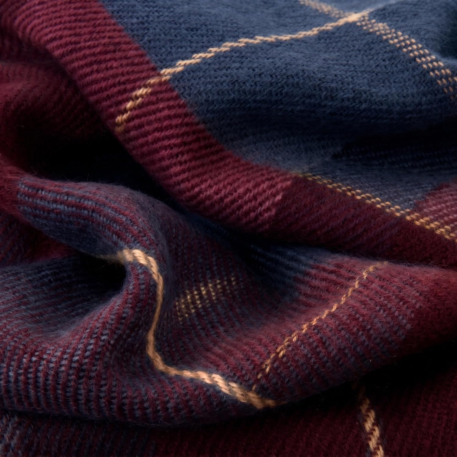 image:imageLavish Home Throw Blanket Brown Plaid 50 x 60BlueRed