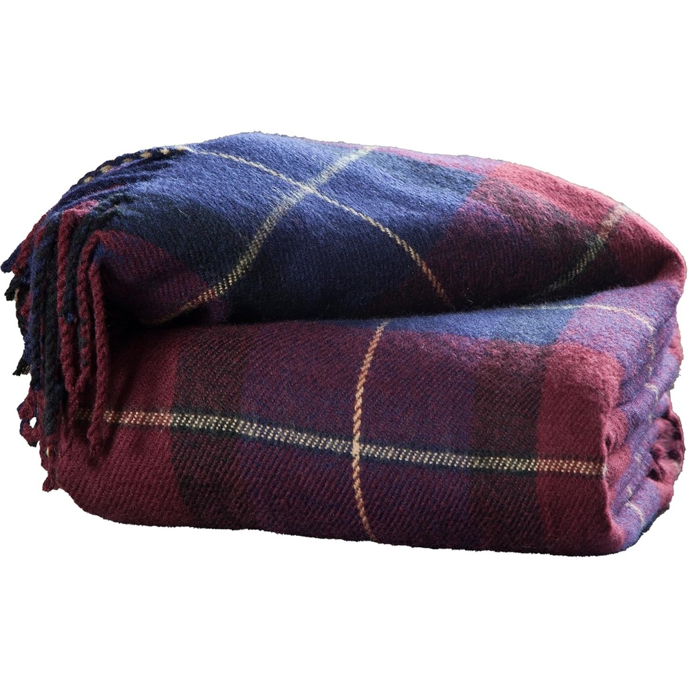image:imageLavish Home Throw Blanket Brown Plaid 50 x 60BlueRed