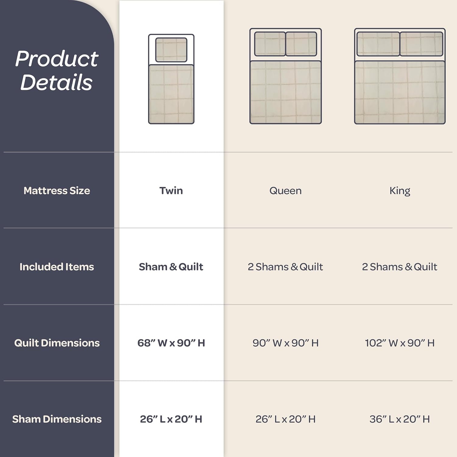 image:imageLavish Home Queen Comforter Set Beige 3PieceSet 90 x 90Beige