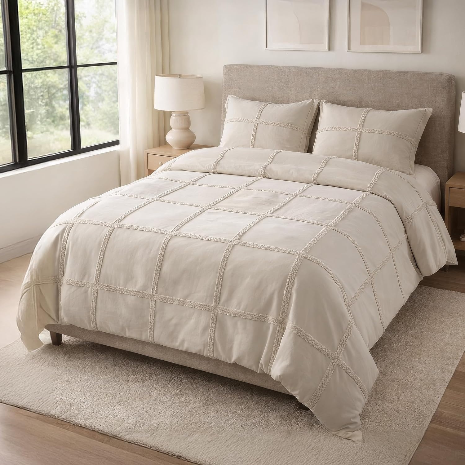 image:imageLavish Home Queen Comforter Set Beige 3PieceSet 90 x 90Beige