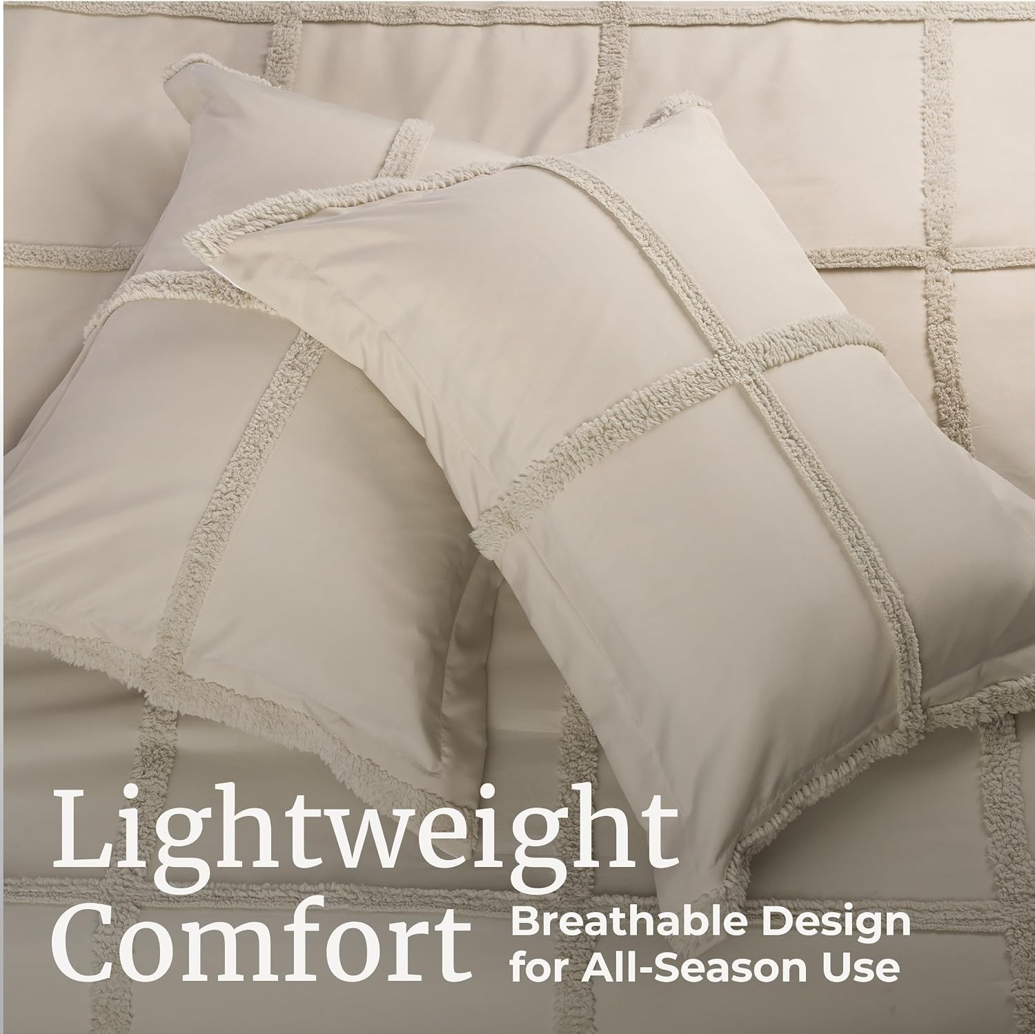 image:imageLavish Home Queen Comforter Set Beige 3PieceSet 90 x 90Beige