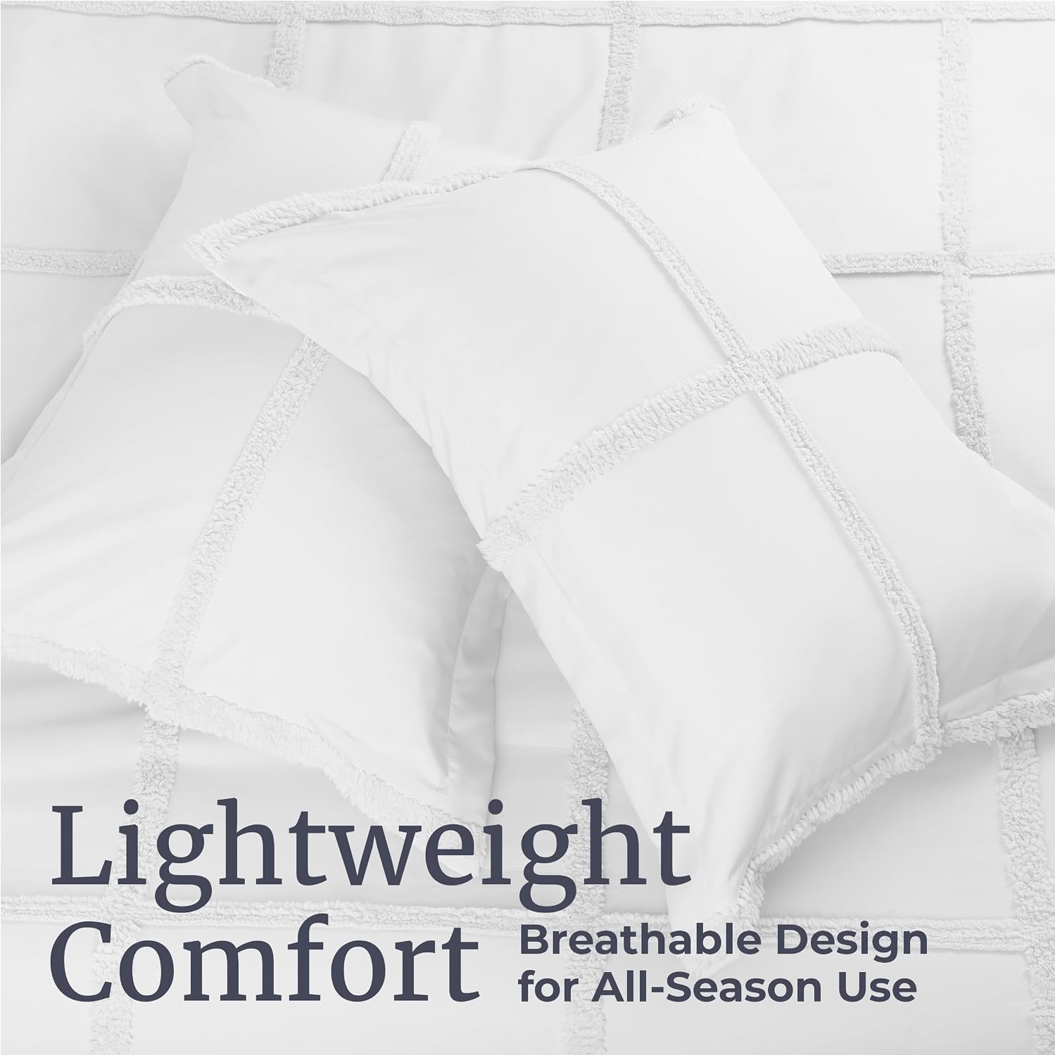 image:imageLavish Home Queen Comforter Set Beige 3PieceSet 90 x 90White