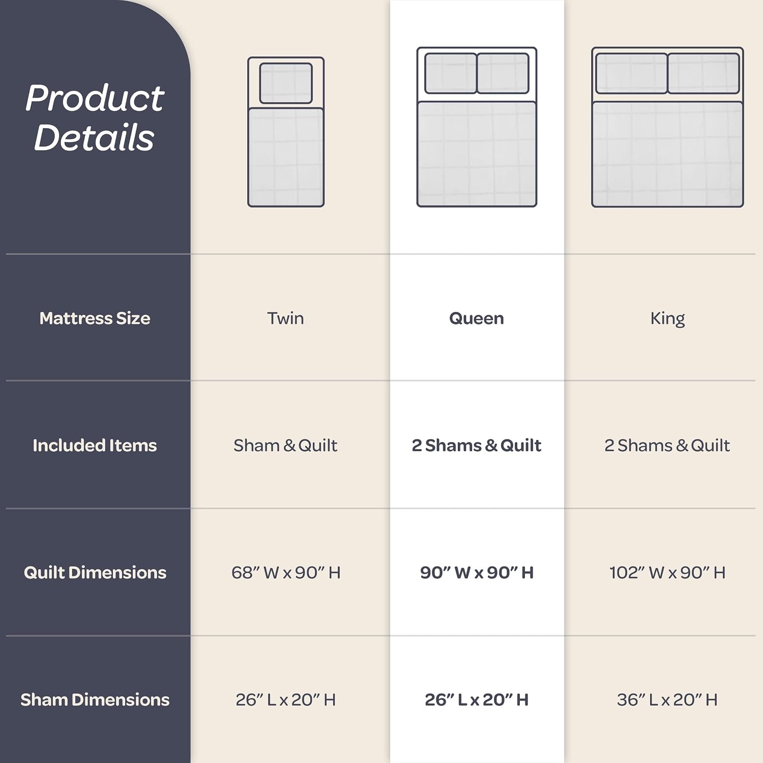image:imageLavish Home Queen Comforter Set Beige 3PieceSet 90 x 90White