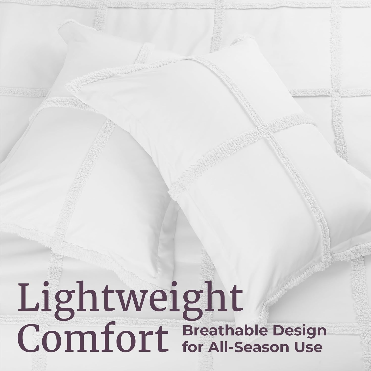image:imageLavish Home Queen Comforter Set Beige 3PieceSet 90 x 90White