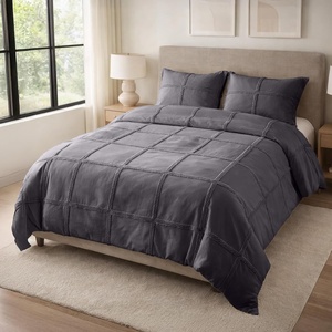 Lavish Home Queen Comforter Set, Beige, 3-Piece-Set, 90” x 90”(Gray)