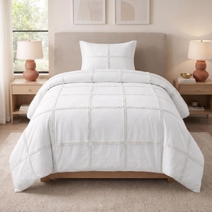 Lavish Home Queen Comforter Set, Beige, 3-Piece-Set, 90” x 90”(White)