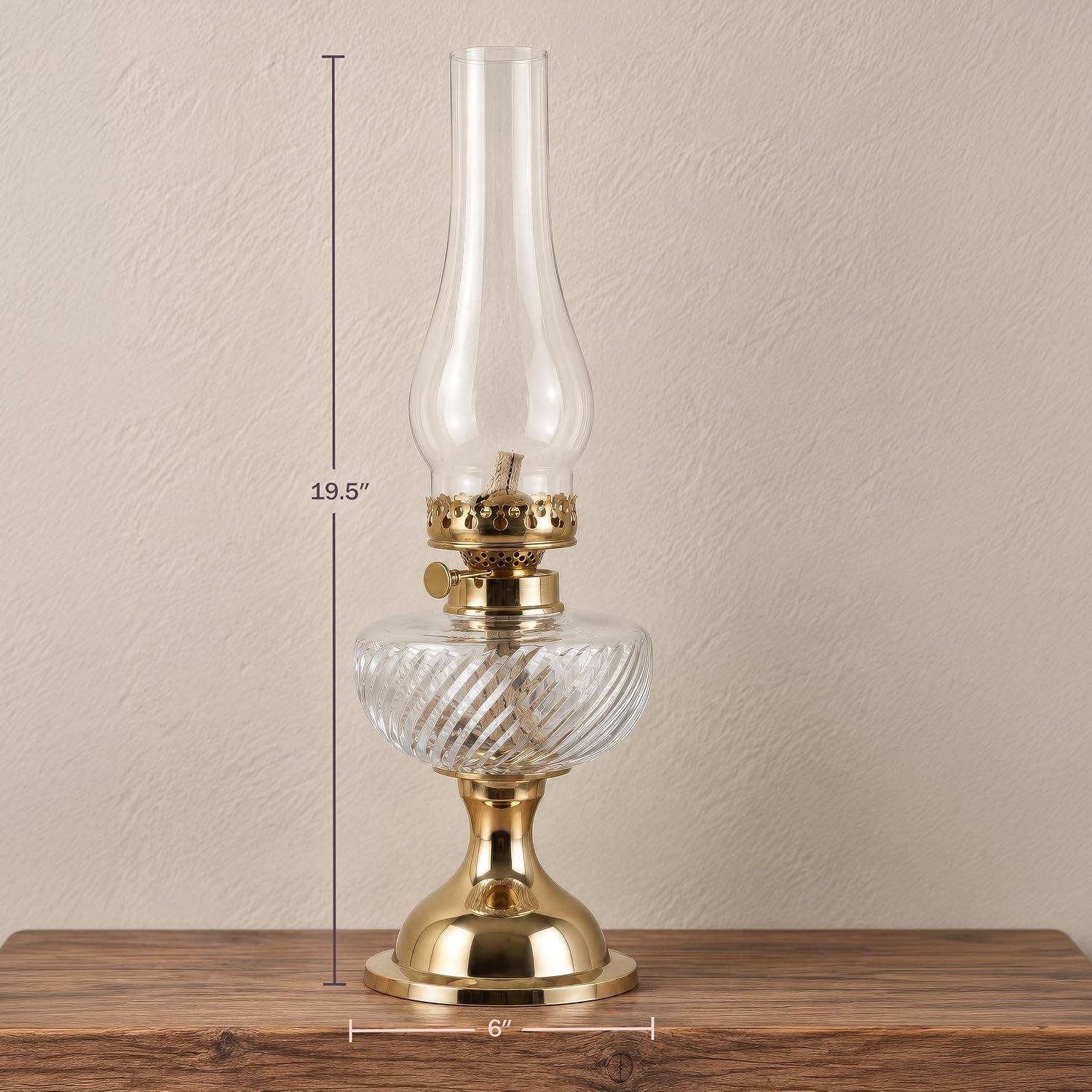image:imageLavish Home Large Oil Lamp Nickel 6 x 195Gold