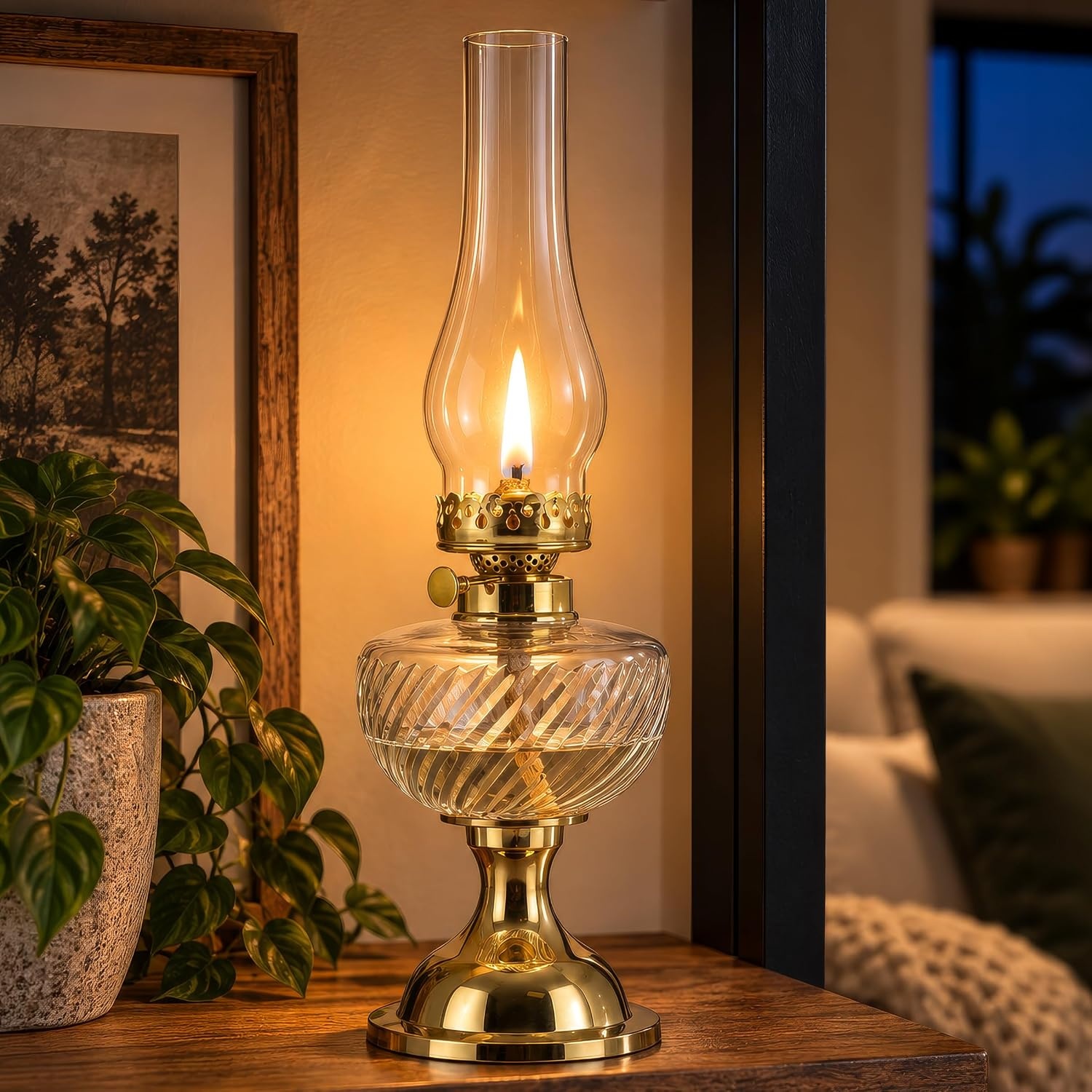 image:imageLavish Home Large Oil Lamp Nickel 6 x 195Gold
