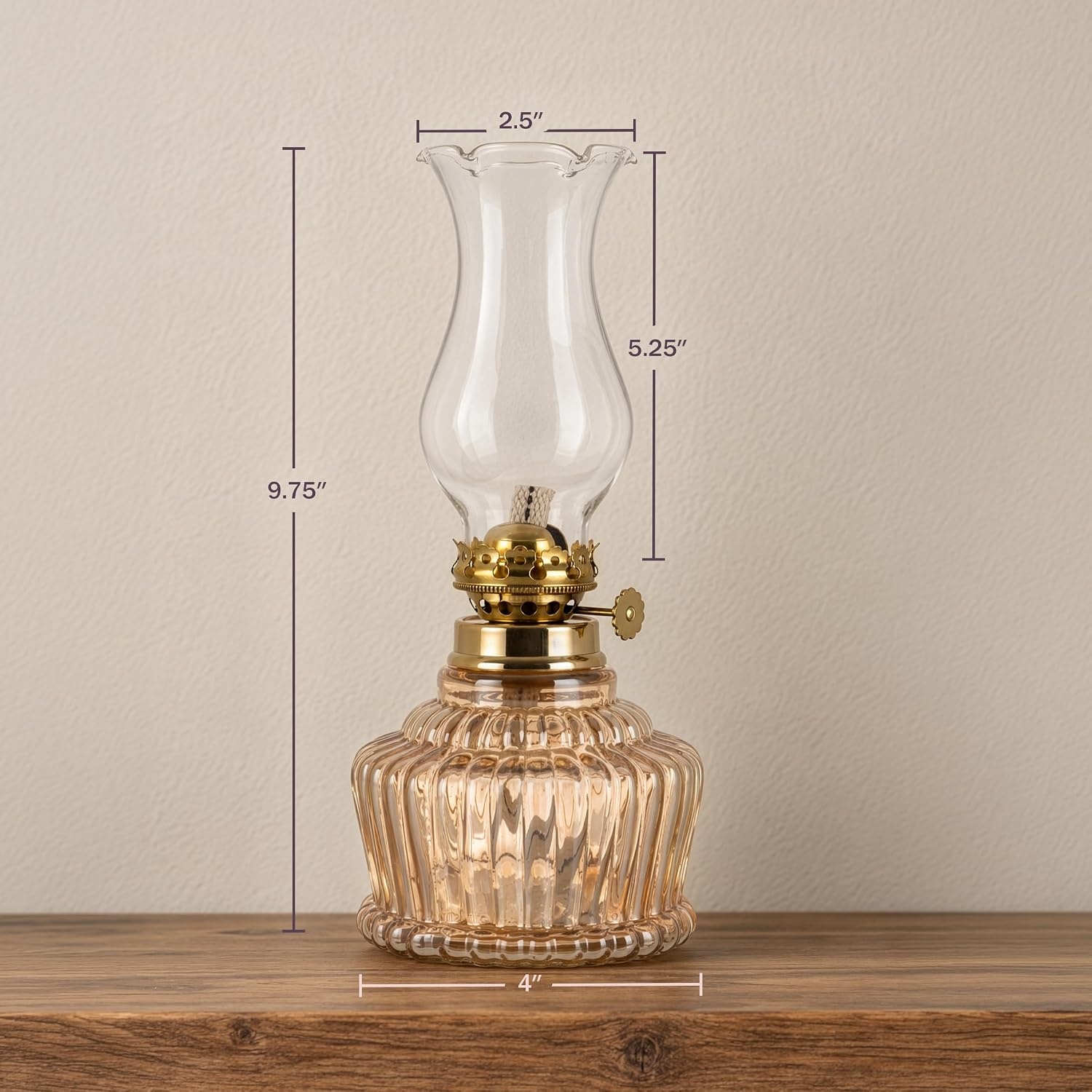 image:imageLavish Home Small Oil Lamp AmberBrass 4 x 975
