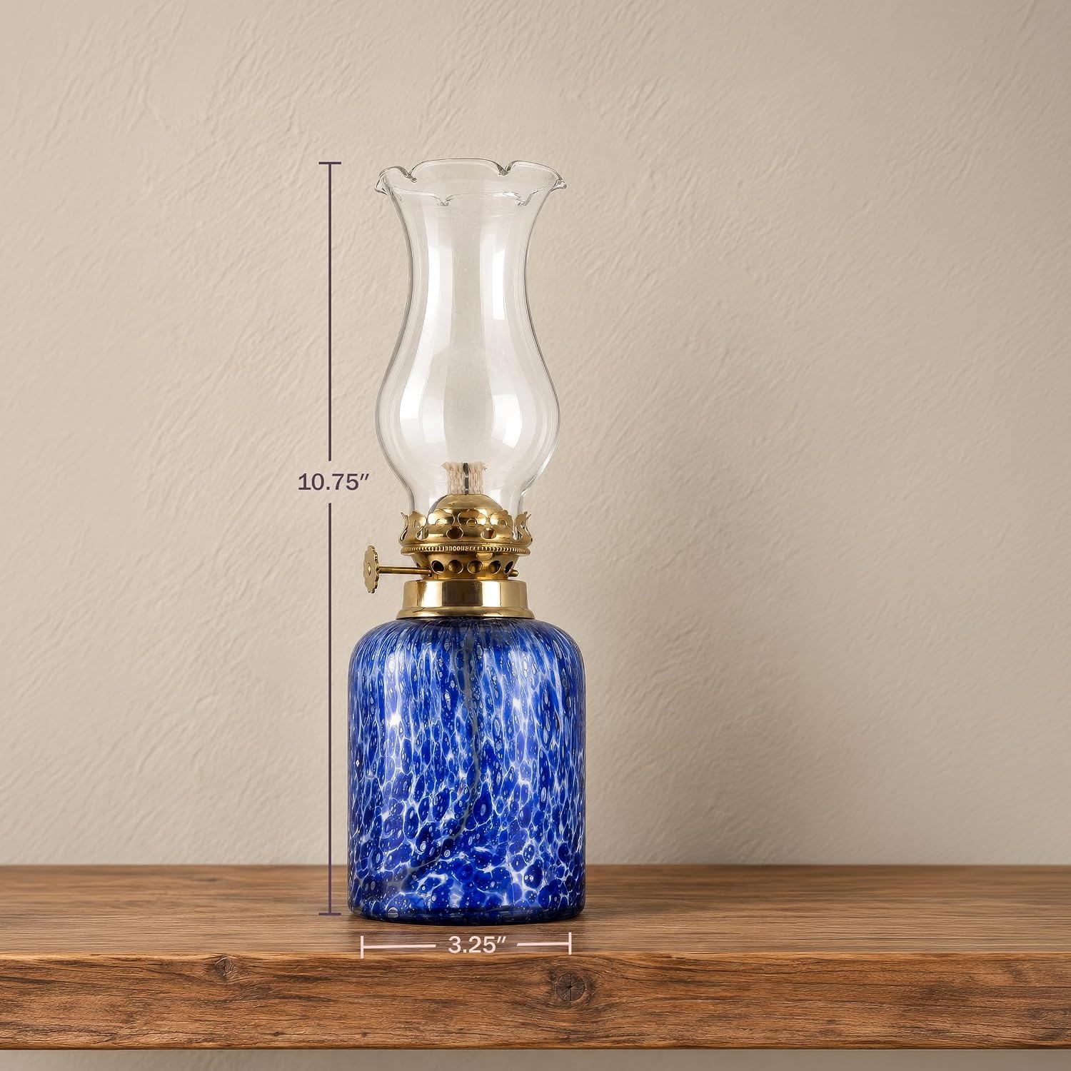 image:imageLavish Home Small Oil Lamp WhiteBrass 325 x 1075Blue
