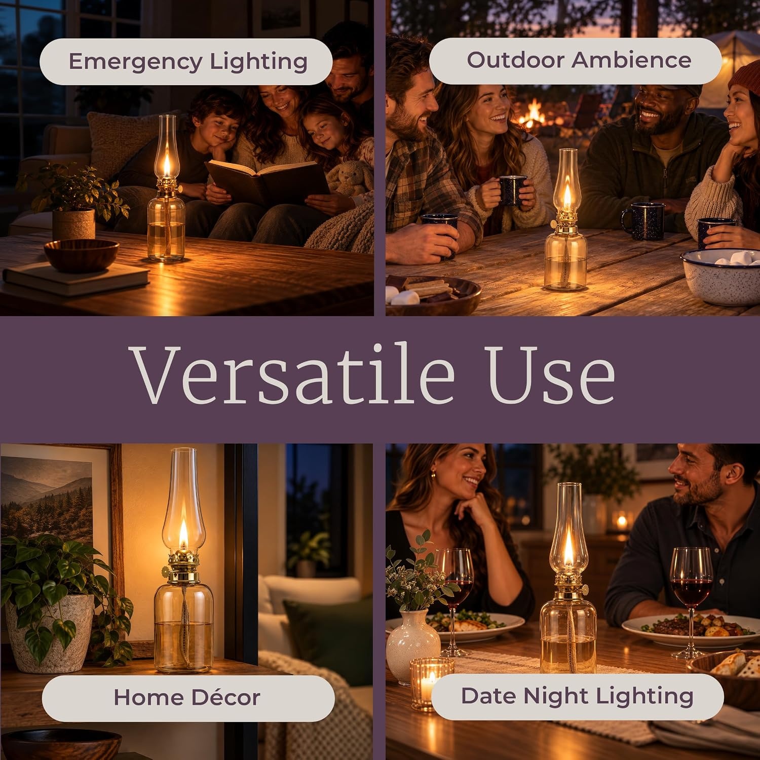 image:imageLavish Home Small Oil Lamp AmberBrass 325 x 115Amber