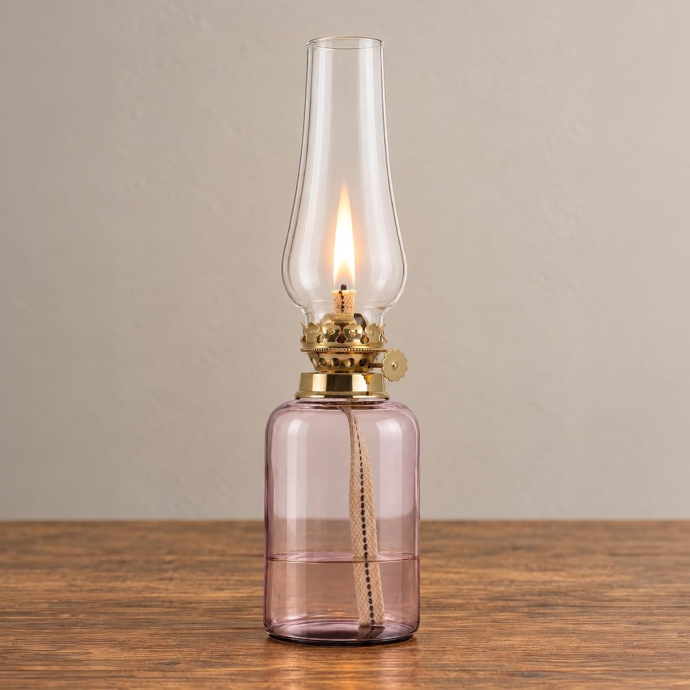image:imageLavish Home Small Oil Lamp AmberBrass 325 x 115Pink